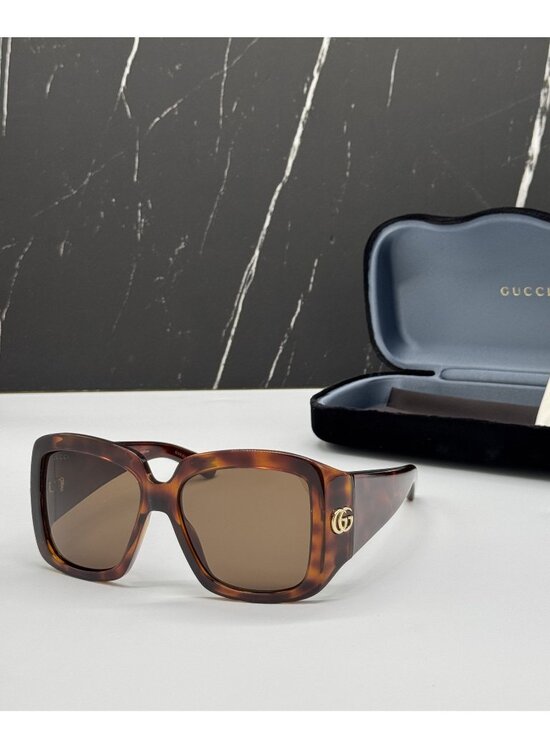 New Gucci GG1402S 002 Havana Brown Oversized Women Sunglasses main image 4
